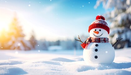 Fototapeta premium Snow Man in Winter Wonderland