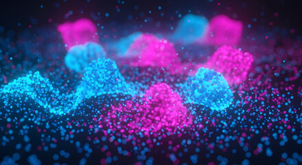 3D scatterplot with bright points, revealing hidden patterns in a large data set. Photorealistic, HD.