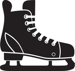 Hockey Skate Silhouette | Black Vector Icon Illustration