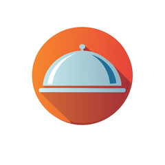 Obraz premium Restaurant Food Serving Platter Plate with Round Shape and Flat Design