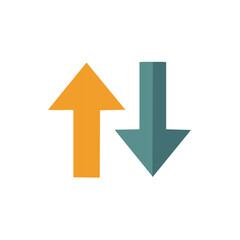 Depicting Arrows Going Up and Down to Represent Progress and Decline, Highlighting Changes