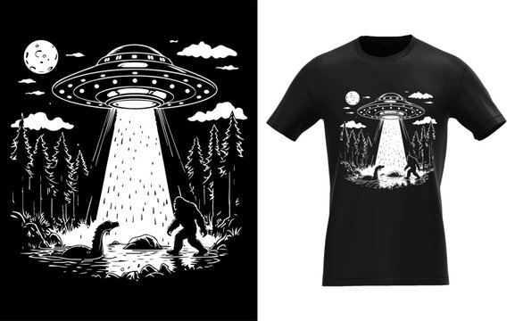 Vintage Alien with Bigfoot & Loch Ness Monster Cryptozoology