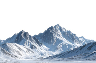 Obraz premium Majestic snowcapped mountain peak isolated on transparent background, a breathtaking landscape of natures grandeur and beauty
