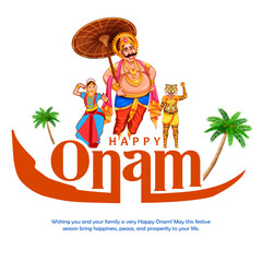 Obraz na płótnie Canvas snakeboat race in Onam celebration background for Happy Onam festival of South India Kerala
