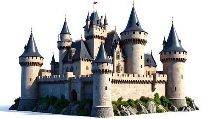Fototapeta premium Majestic Fairytale Castle with 3D Render.