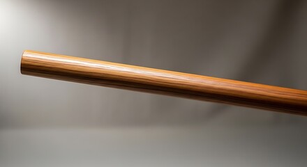 Cylindrical Form Crafted from Natural Wood Grain Presenting a Polished Sleek Wooden Surface  Woodworking Concept