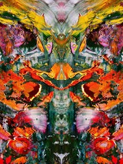 Fototapeta premium Abstract art background . Hand painting artwork on canvas .