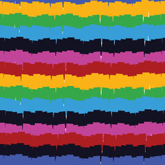 Mexican pinata tissue paper pattern. Birthday bright confetti stripes, greeting background for spanish party. Decor textile, wrapping paper, wallpaper design. seamless texture