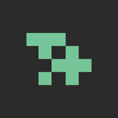 Fototapeta premium letter, a, pixel, green, square, blocky, grid, minimalist, geometric, abstract, modern, creative, branding, design, tech, digital, sleek, clean, elegant, professional, innovative, identity, symbol, ic