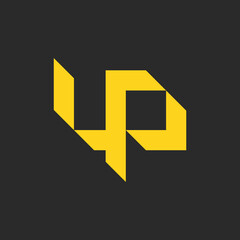Stylized Letter LP Logo in Yellow on Dark Gray