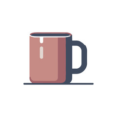 A minimalist design of a coffee mug on a clean background, symbolizing warmth and comfort