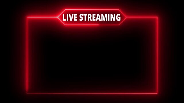 live streaming neon text frame animation box frame neon red frame live streaming game live Stream overlay animation for live streaming video Titles 4k.live streaming neon text frame animation box - Powered by Adobe