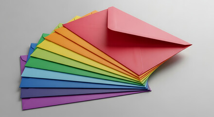 Rainbow of possibilities Express your message with a vibrant spectrum of colorful envelopes in a