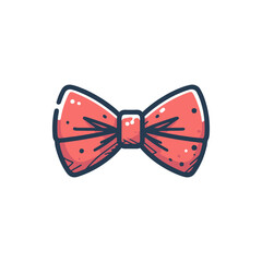 Vibrant red bow tie illustration on a clean background, perfect for fashion or event themes