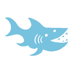 cartoon shark illustration shape