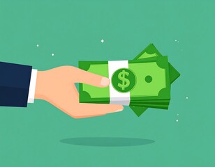 Hand offering a stack of money