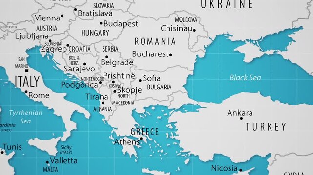 Bulgaria on the World Map with Animated National Flag