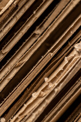 old cardboard for boxes, corrugated cardboard after use in transportation