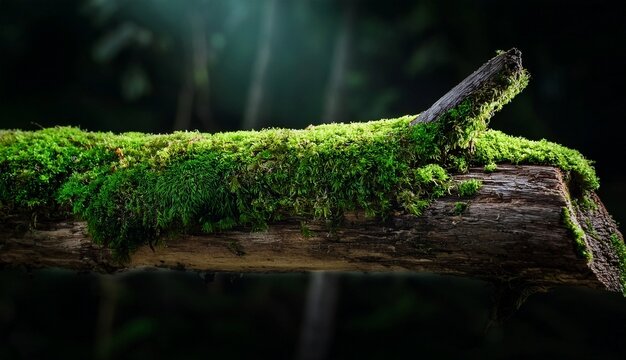 Moss-Covered Branch A Natural Detail in Sunlight