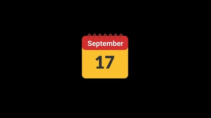 17 September Calendar date Animation
