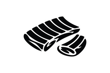 Monochrome vector illustration of ribs meat food and barbecue