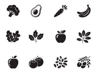 Fototapeta premium Minimal Snack Pack Icons – Vol.9 | Bold Silhouette Food Vector