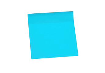 A bright blue sticky note isolated on transparent background