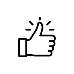 Obraz premium Thumbs up icon gesture of approval isolated on white background
