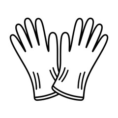 Obraz premium Rubber vloves illustration vector coloring page