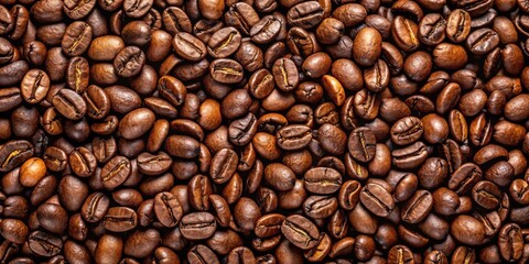 Fototapeta premium Aromatic Roasted Coffee Beans Background Texture for Design Projects