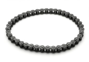Fototapeta premium Circular bicycle chain component on a bright white backdrop studio shot