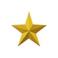 Obraz premium golden star isolated on white background