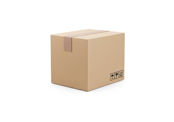 Sealed cardboard box for delivery services isolated on a white background