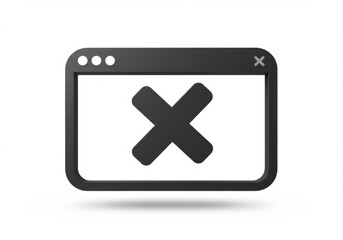 Obraz premium Symbolic Illustration of a Window with an 'X' Mark for Application Closing