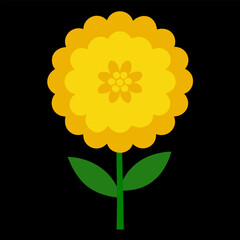 Festive Flat Marigold Flower Vector for Celebrations
