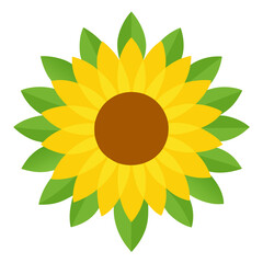 Modern Flat Sunflower Vector Illustration for Nature Design