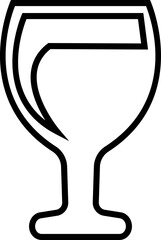 Drinkware icon glass cup mug wine goblet beer collection in line style, black silhouette group, bar utensil bundle, beverage container pack, drink synonym vector