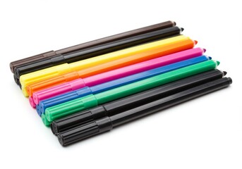 Fototapeta premium Assortment of vibrant marker pens creating a colorful spectrum for art supplies