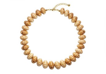 Obraz premium Elegant necklace featuring unique brown and white striped beads of natural look
