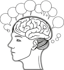 Abstract illustration of a complex overthinking mind