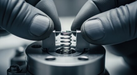 Slowmotion footage of spring installation within a multiturn stop valve stem mechanism to restore valve tension and accuracy.