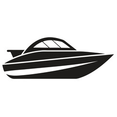 Obraz premium speed boat silhouette vector icon on white background