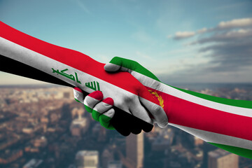 Shaking hands Iraq and Eritrea