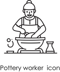 traditional pottery worker shaping clay vector icon