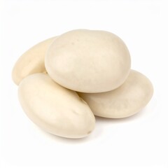 Butter Beans on Isolated White Background – Cream-Colored Lima Bean Relative with Soft Flesh and Studio Lighting