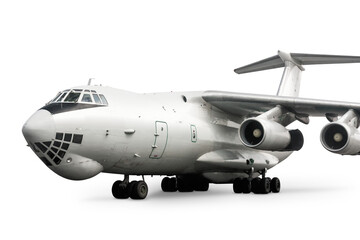 White wide body transport plane isolated