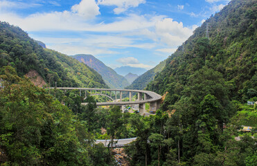 Curved Elevated Highway in the Middle of Tropical Mountain Forest &ndash; Kelok 9, West Sumatra, Indonesia