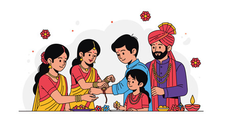 Brother and Sister Celebrate Raksha Bandhan Festival Together