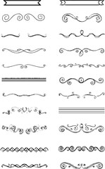 Obraz premium Hand drawn decorative zigzag ribbons and borders set for design projects