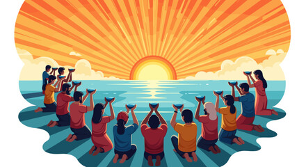 Community Gathers to Welcome the Sunrise With Gratitude